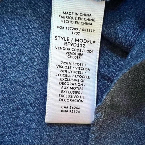 NWT Splendid Willow Tie-Waist Dark Wash Dress - Picture 11 of 13